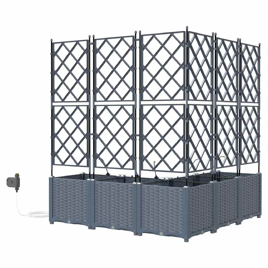 Cache-pot de jardin 5 pc Gris clair 120 x 120 x 142 cm PP - 7