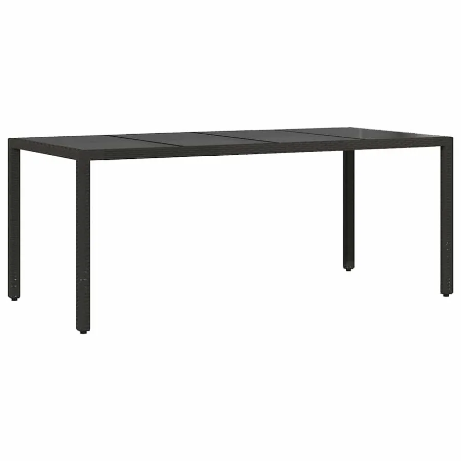 Ensemble de salle à manger pour jardin 7 pcs Noir polyrotin - 5