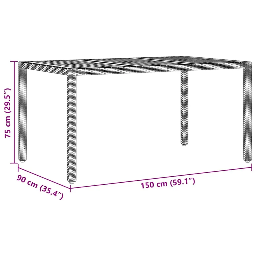 Ensemble de salle à manger pour jardin 5 pcs Noir polyrotin - 11