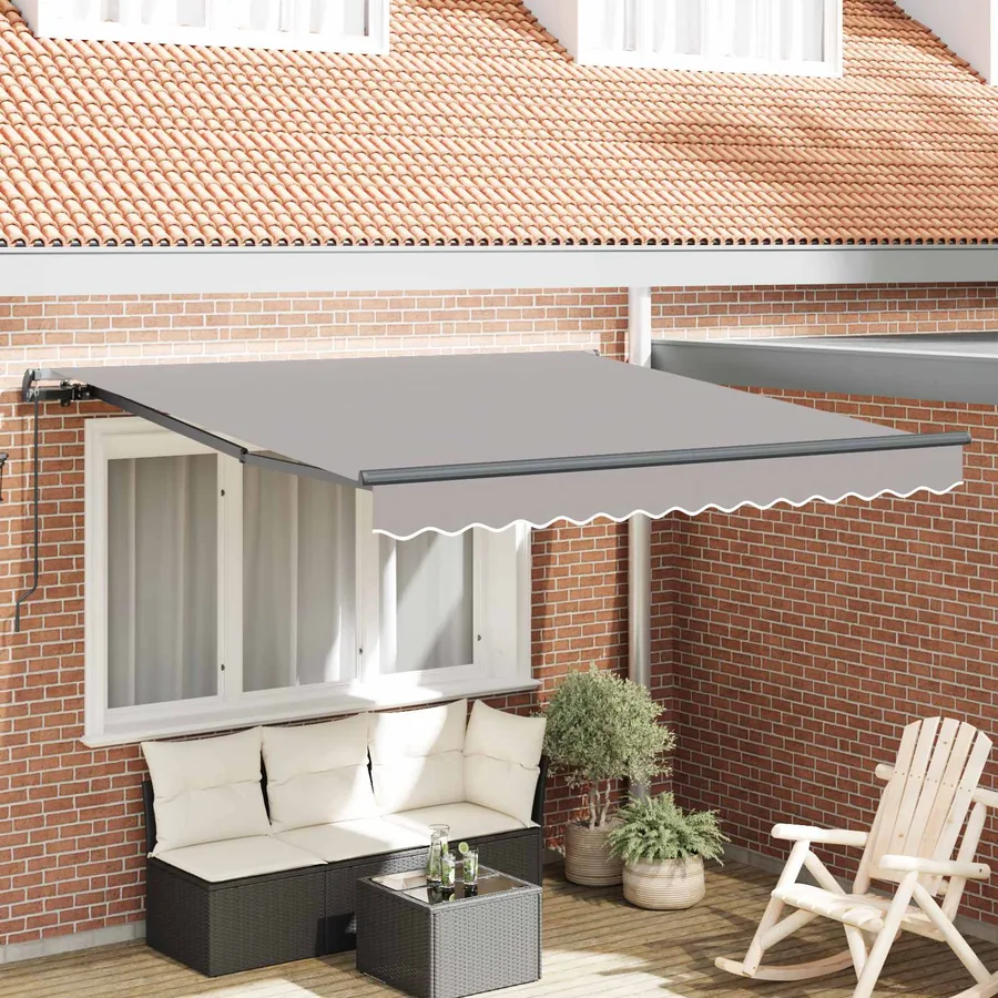 Auvent rétractable Gris clair 350 x 250 cm