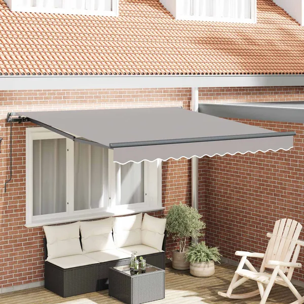 Auvent rétractable Gris clair 350 x 250 cm
