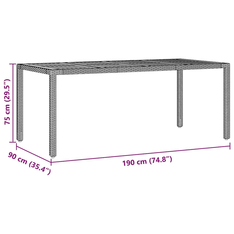 Ensemble de salle à manger pour jardin 9 pcs Beige polyrotin - 11