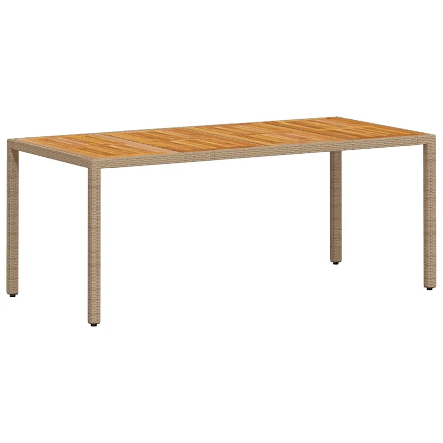 Ensemble de salle à manger pour jardin 9 pcs Beige polyrotin - 5