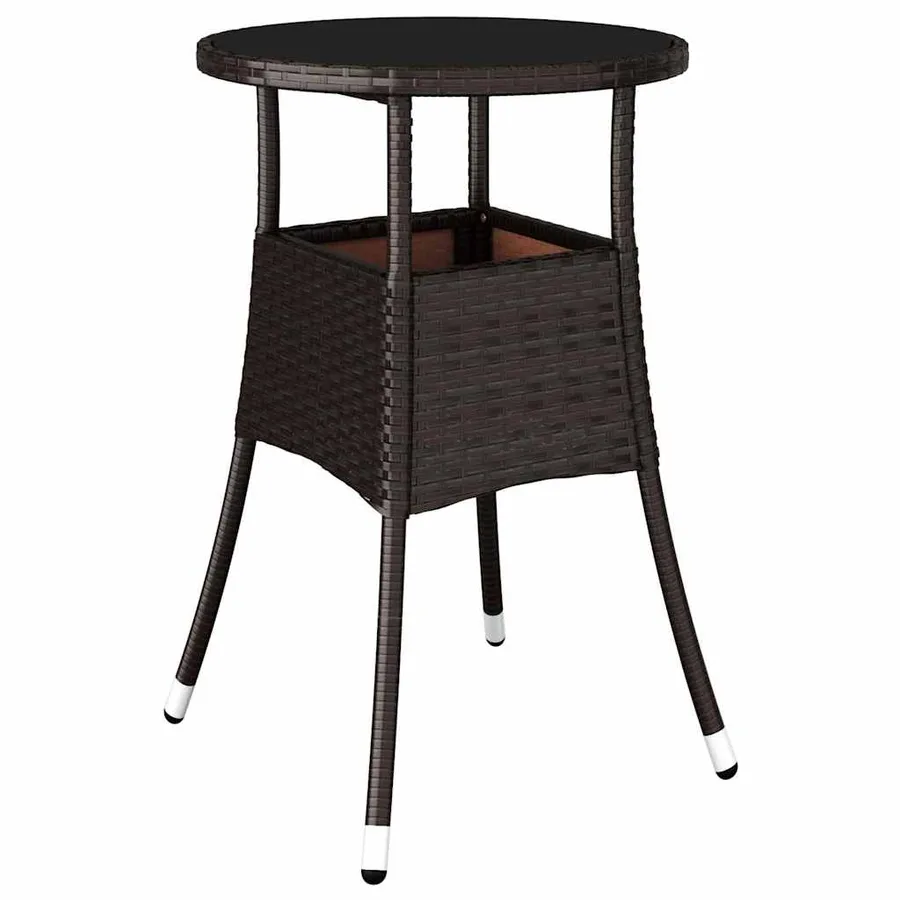Ensemble de salle à manger pour jardin 3 pcs Marron polyrotin - 5