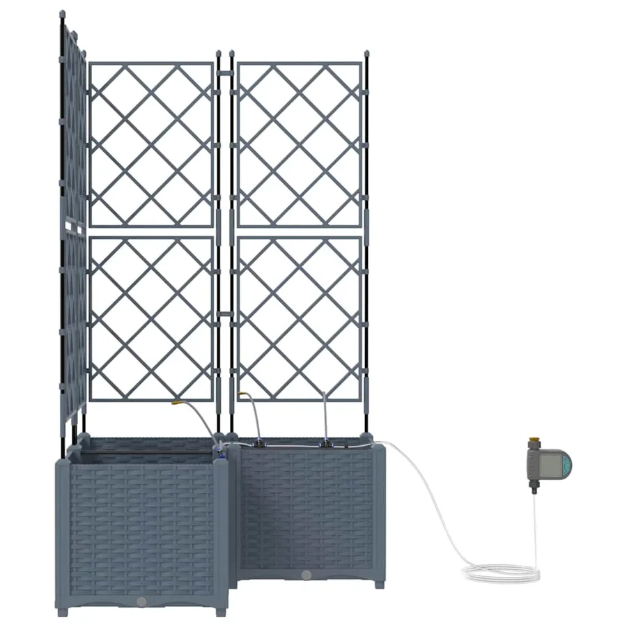 Cache-pot de jardin 3 pc Gris clair 80 x 80 x 142 cm PP - 6