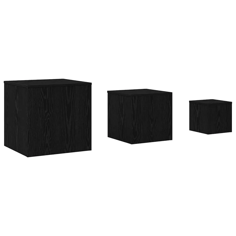 Table Gigogne 3 pcs Chêne noir Bois d'ingénierie - 2