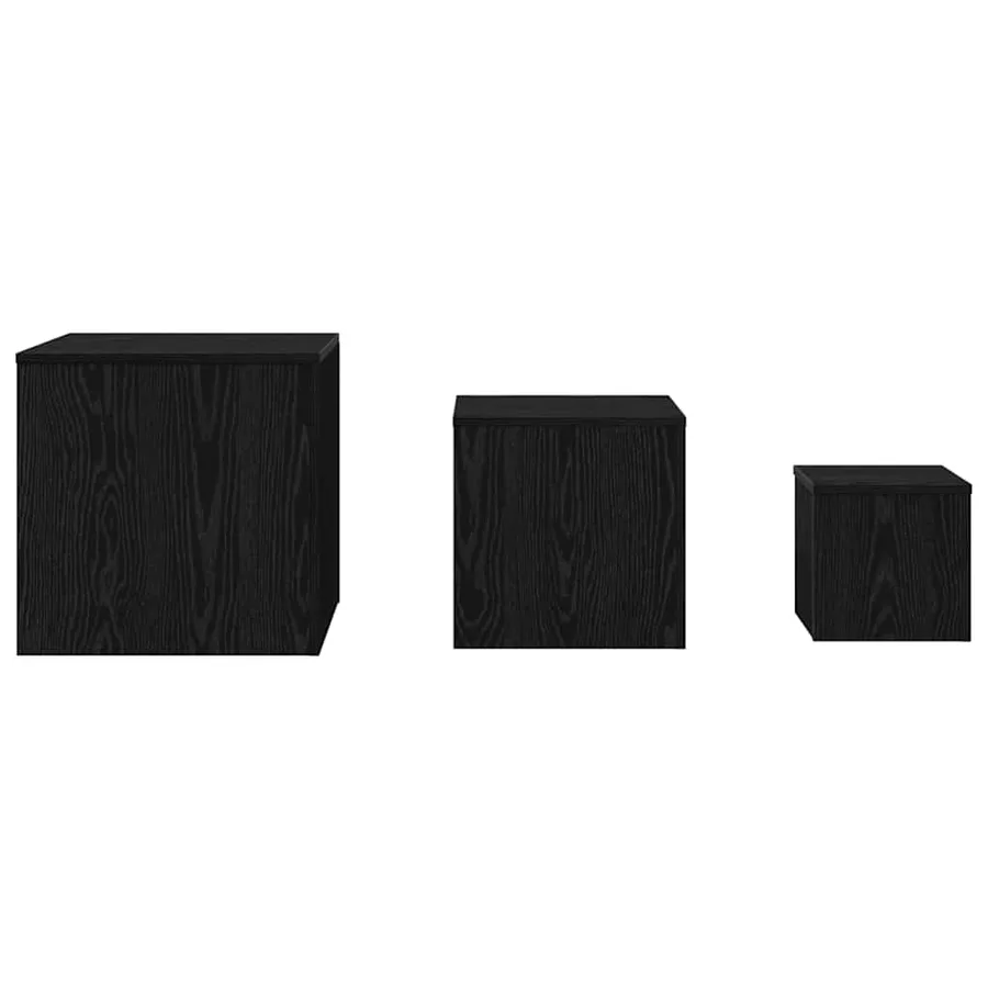 Table Gigogne 3 pcs Chêne noir Bois d'ingénierie - 4