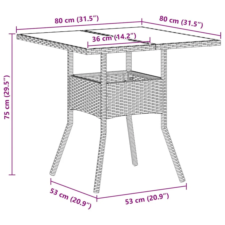 Ensemble de salle à manger pour jardin 5 pcs Gris clair - 11