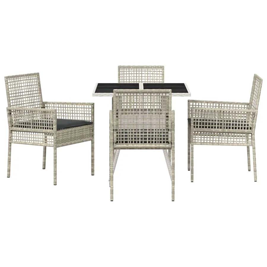 Ensemble de salle à manger pour jardin 5 pcs Gris clair - 7