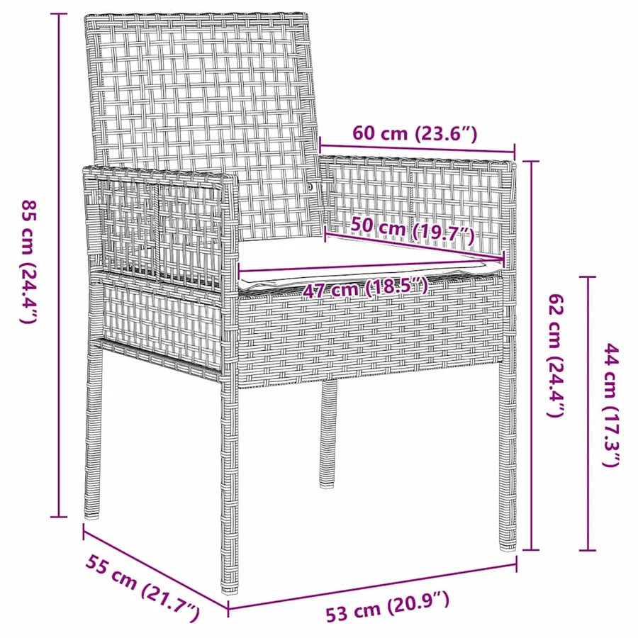 Ensemble de salle à manger pour jardin 5 pcs Gris clair - 8