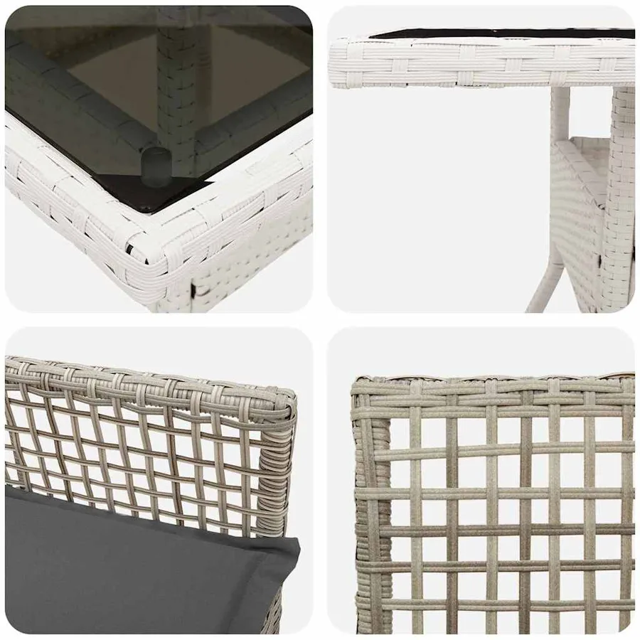 Ensemble de salle à manger pour jardin 5 pcs Gris clair - 9