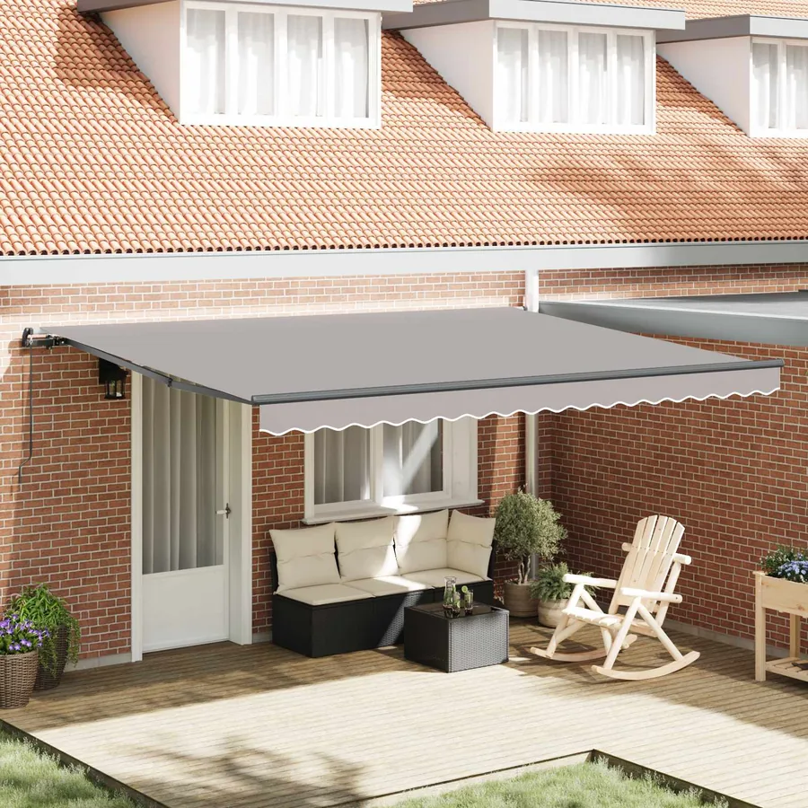 Auvent rétractable Gris clair 450 × 350 cm