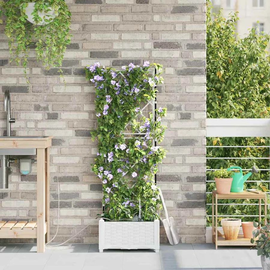 Cache-pot de jardin Blanc 40 x 40 x 126 cm PP - 3