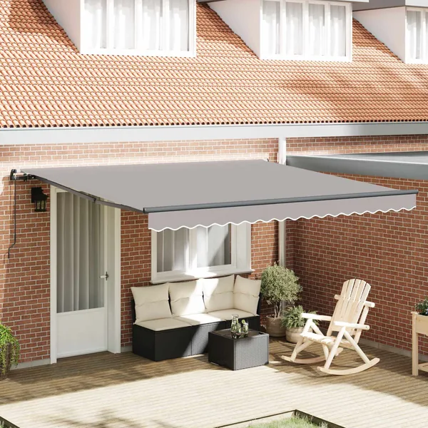 Auvent rétractable Gris clair 400 × 350 cm