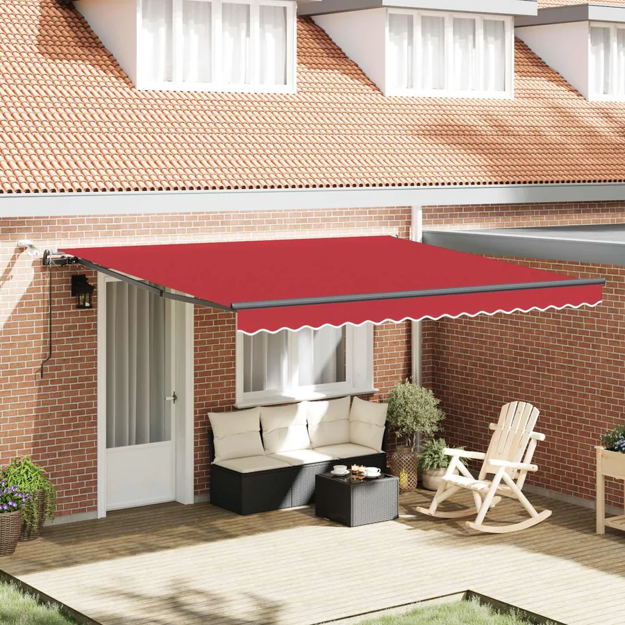 Auvent rétractable Rouge 400 × 300 cm Polyester
