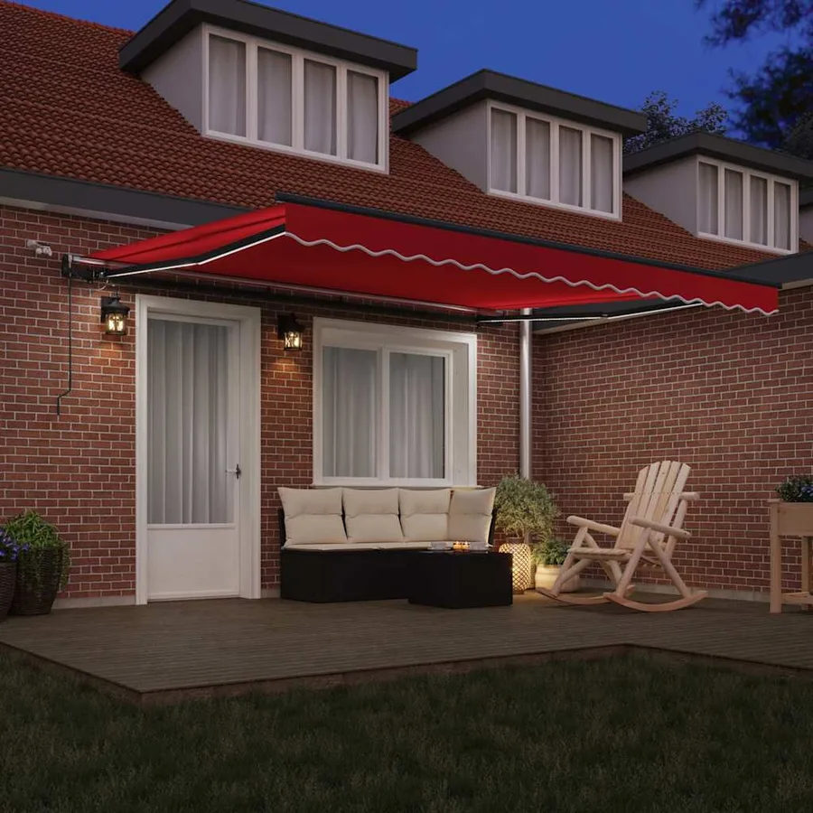 Auvent rétractable Rouge 400 × 300 cm Polyester - 3