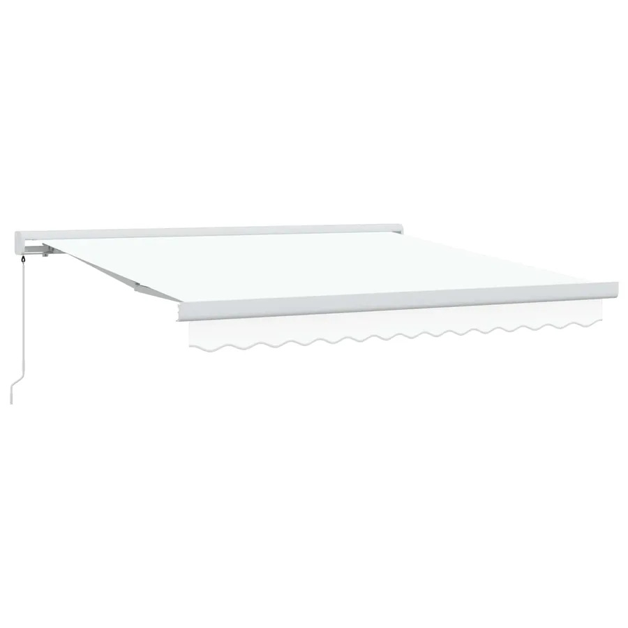 Auvent rétractable Blanc 300 x 250 cm Toile et Aluminium