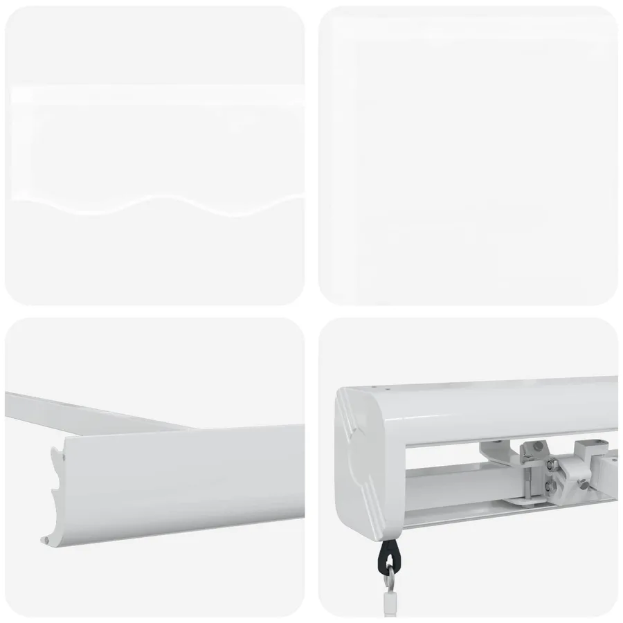 Auvent rétractable Blanc 300 x 250 cm Toile et Aluminium - 4