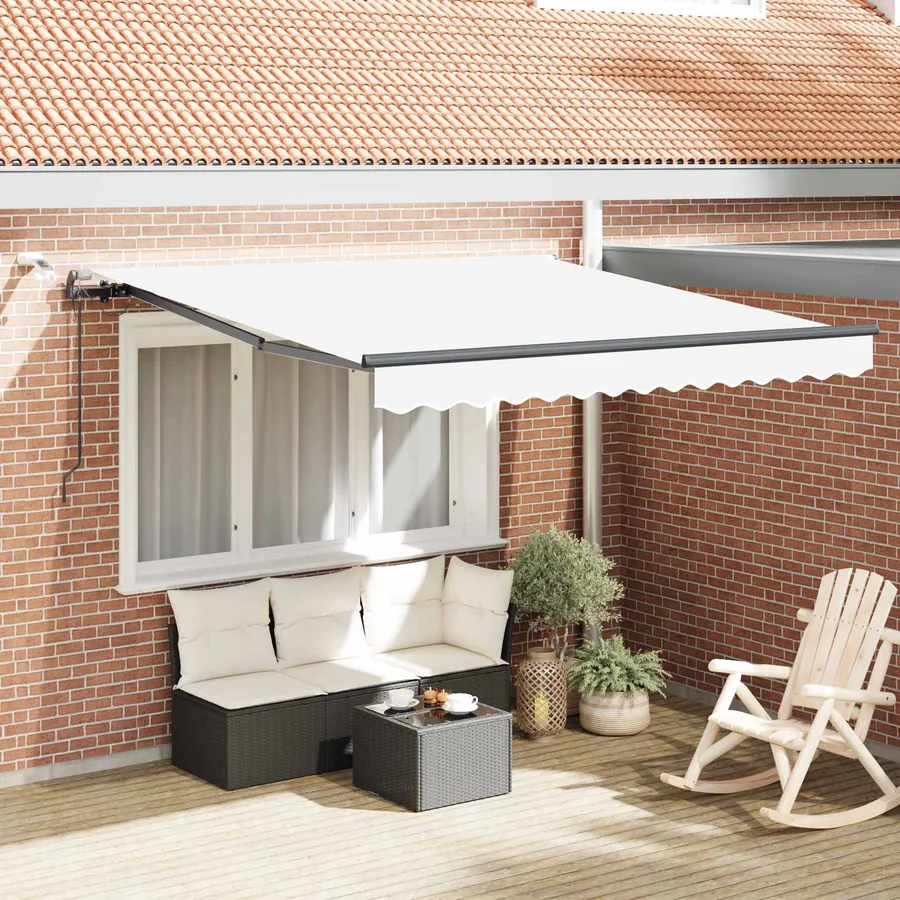 Auvent rétractable Blanc 300 x 250 cm Polyester