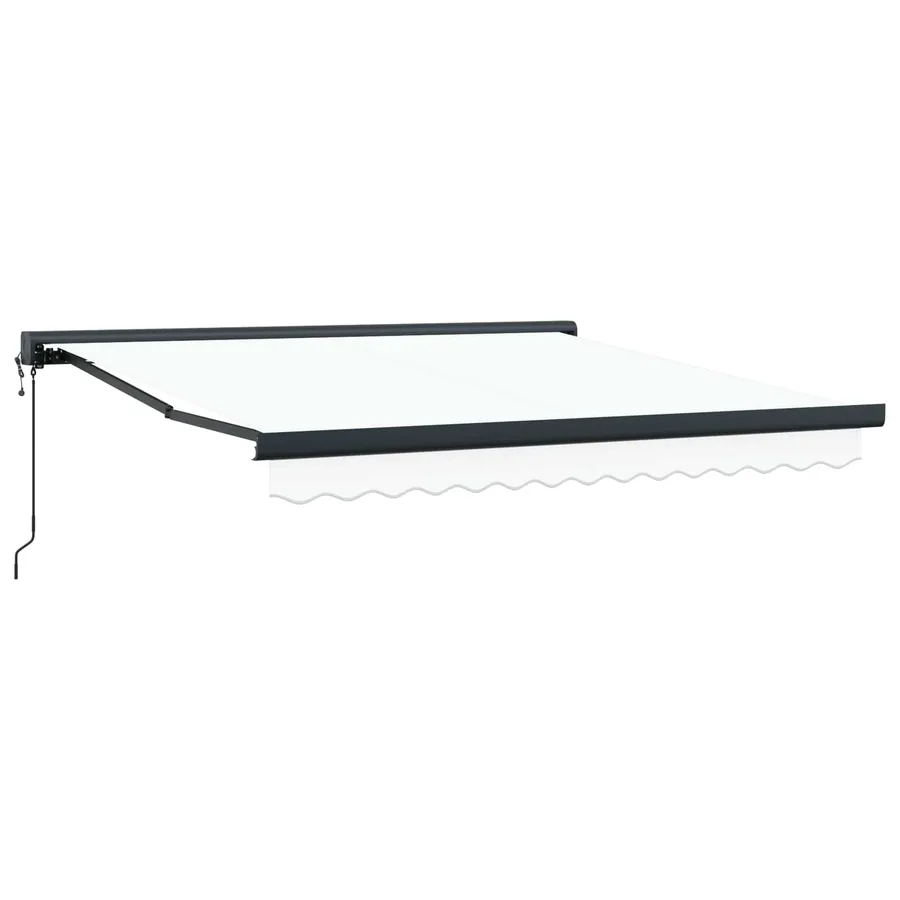 Auvent rétractable Blanc 350 x 250 x 165 cm Tissu et Métal - 4