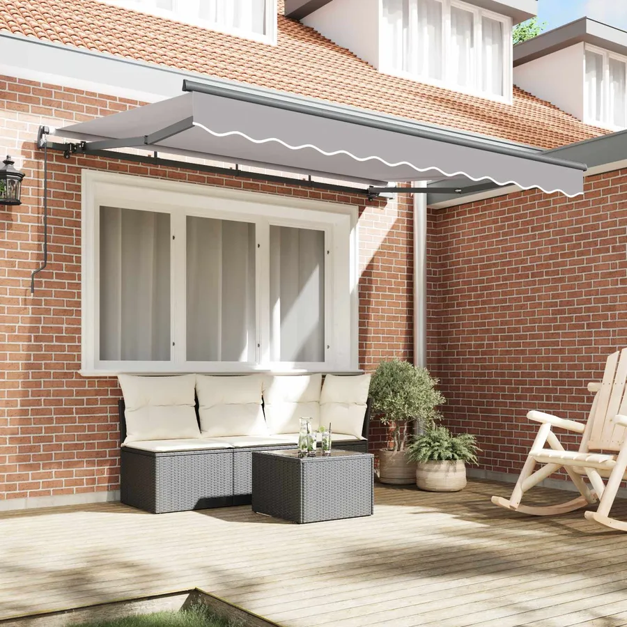 Auvent Rétractable Gris clair 250 x 200 cm tissu - 3