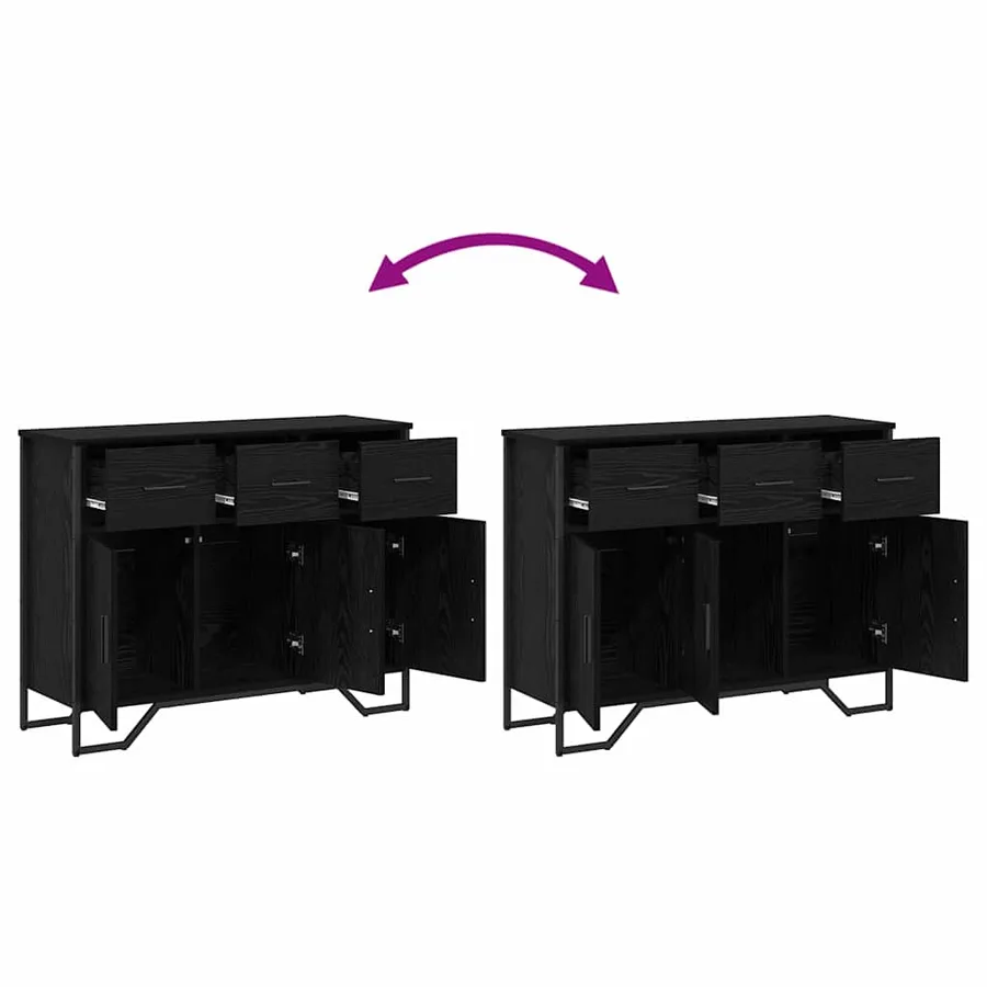 Buffet avec tiroir Chêne noir 97 x 32,5 x 74,5 cm - 10