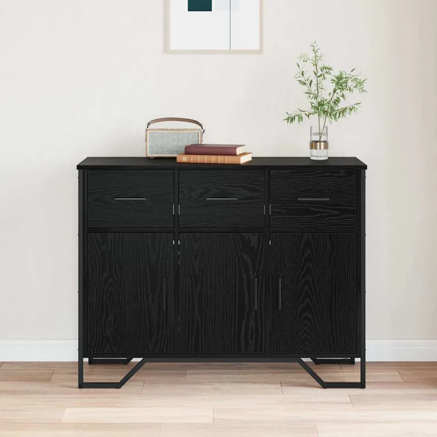 Buffet avec tiroir Chêne noir 97 x 32,5 x 74,5 cm - 4