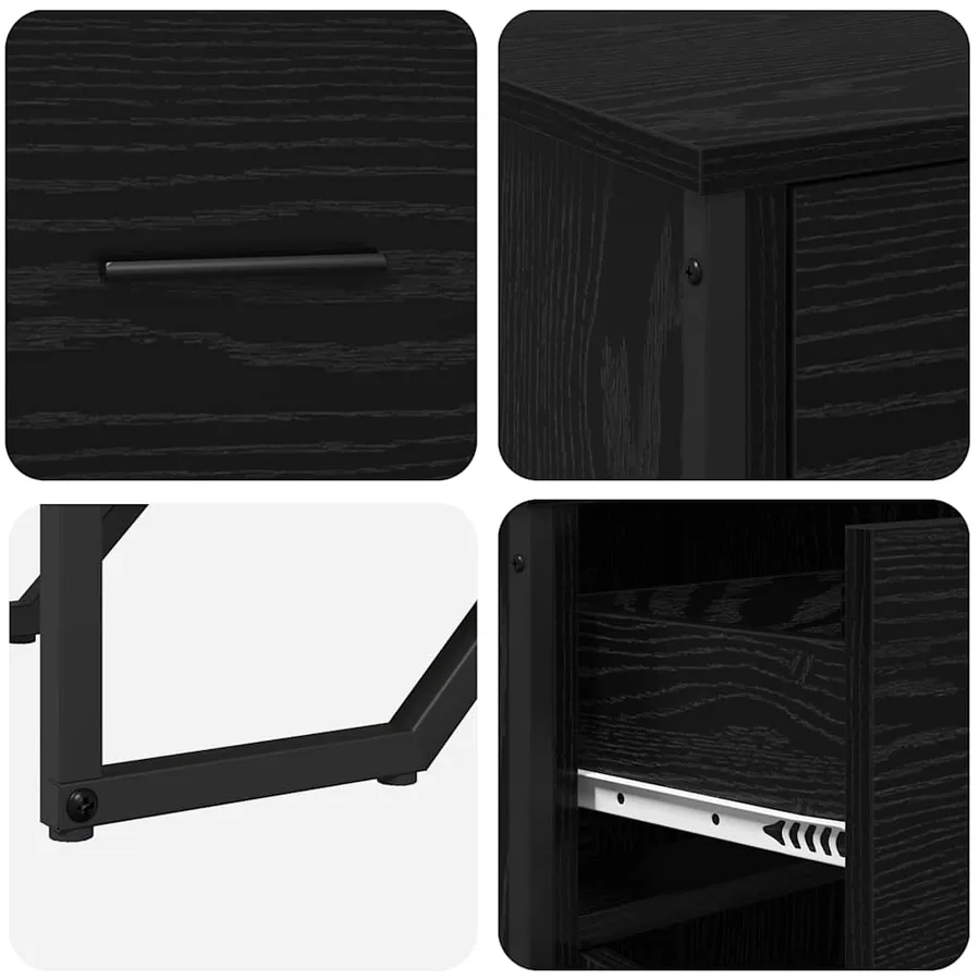 Buffet avec tiroir Chêne noir 97 x 32,5 x 74,5 cm - 9