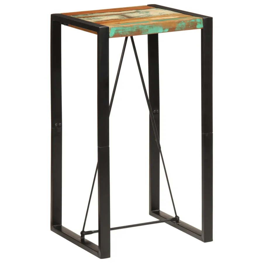 Table de bar 60x55x110 cm bois massif de récupération - 9