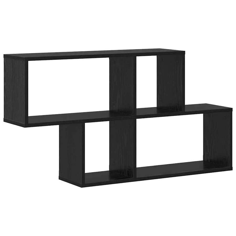 Étagère Murale avec étagère Noir Bois d'ingénierie - 2