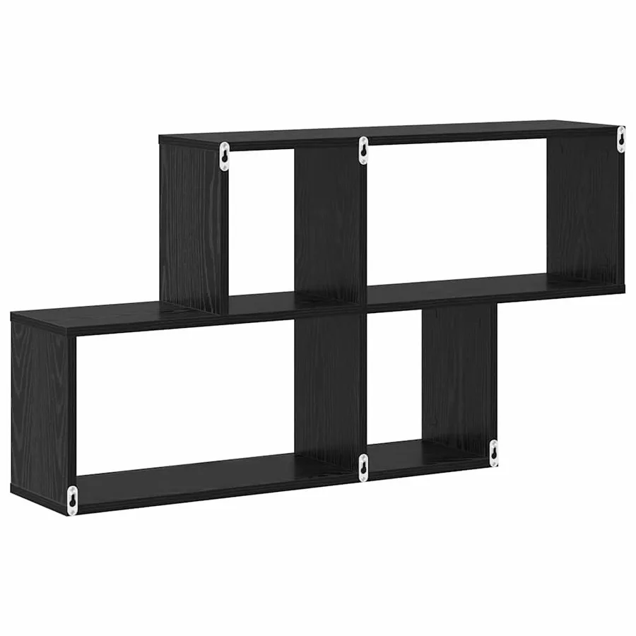 Étagère Murale avec étagère Noir Bois d'ingénierie - 7