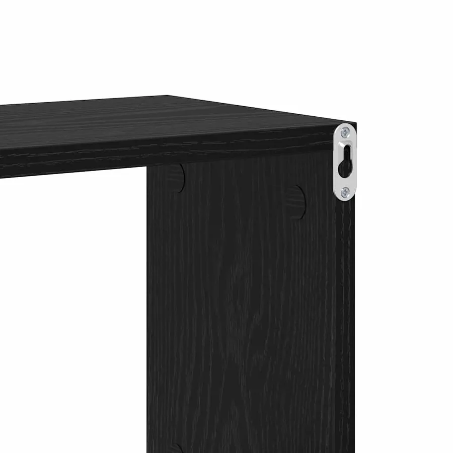 Étagère Murale avec étagère Noir Bois d'ingénierie - 9