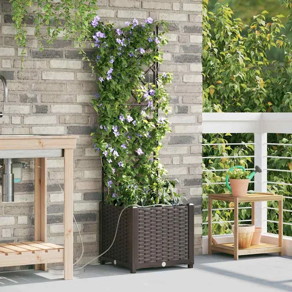 Cache-pot de jardin Marron 40 x 40 x 142 cm PP