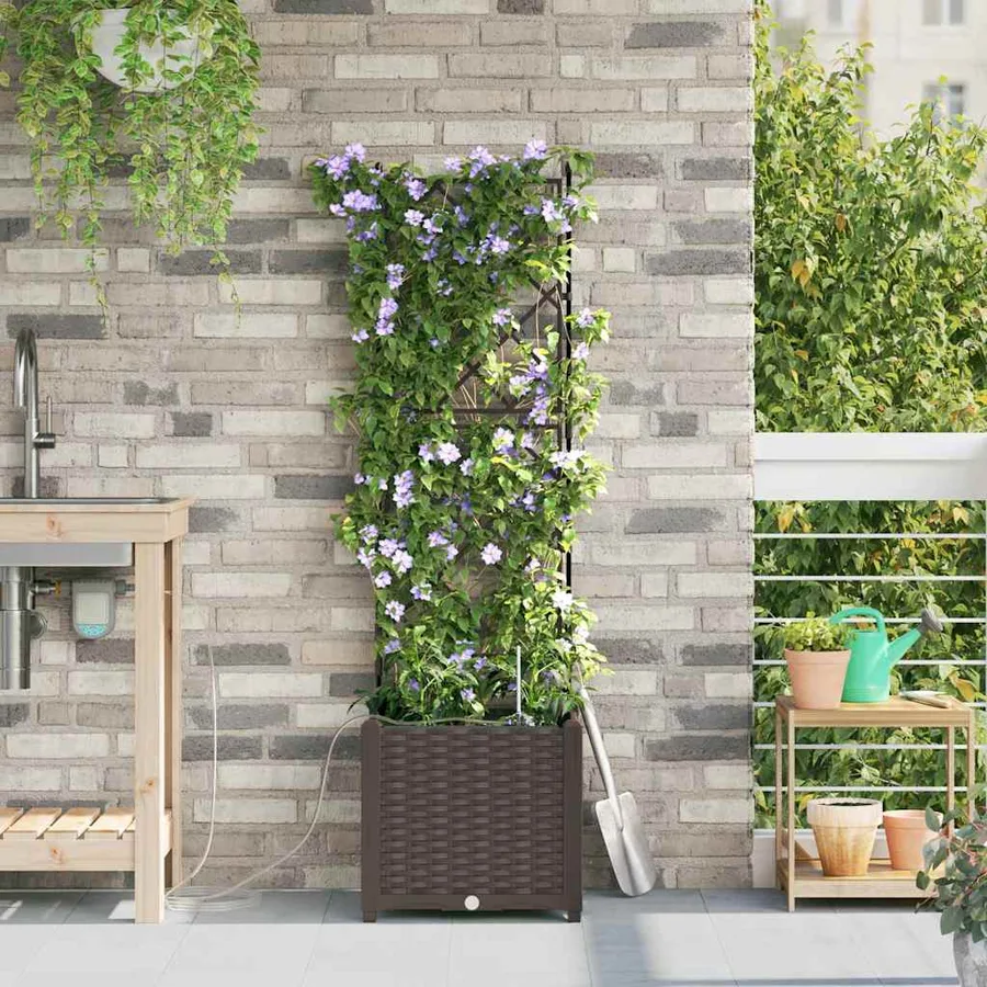 Cache-pot de jardin Marron 40 x 40 x 142 cm PP - 3