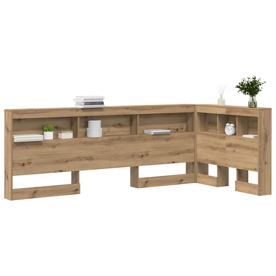 Tête de lit de rangement Chêne artisanal Bois d'ingénierie - 3