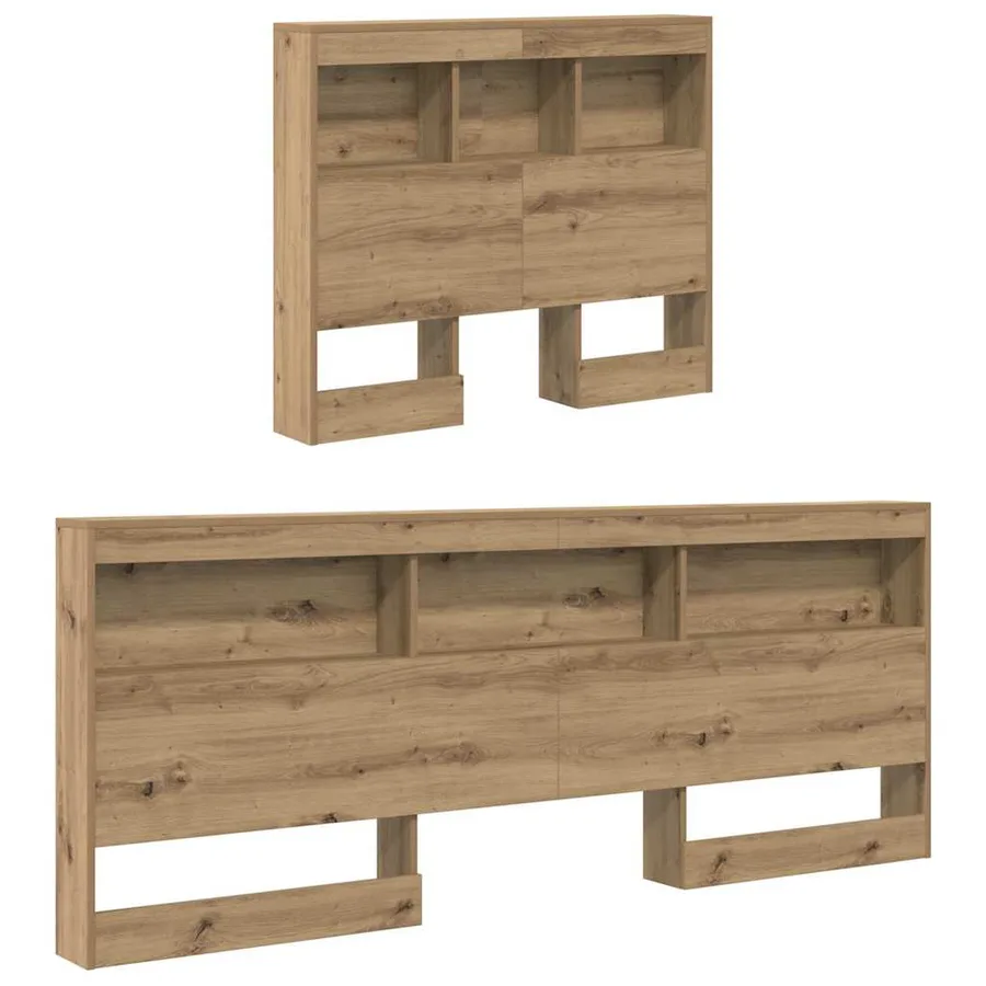 Tête de lit de rangement Chêne artisanal Bois d'ingénierie - 5