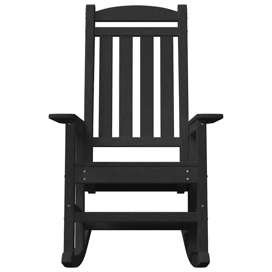 Chaise Berçante de Jardin Noir 92 x 70 x 108 cm HDPE - 4