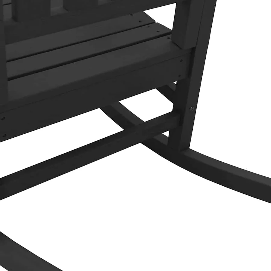 Chaise Berçante de Jardin Noir 92 x 70 x 108 cm HDPE - 7