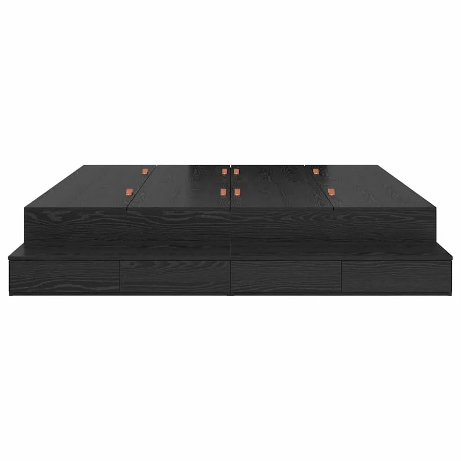Cadre de lit avec rangement Chêne noir 200 cm Bois d'ingénierie - 5