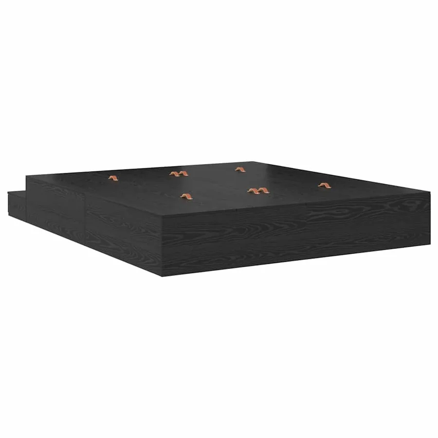 Cadre de lit avec rangement Chêne noir 200 cm Bois d'ingénierie - 7