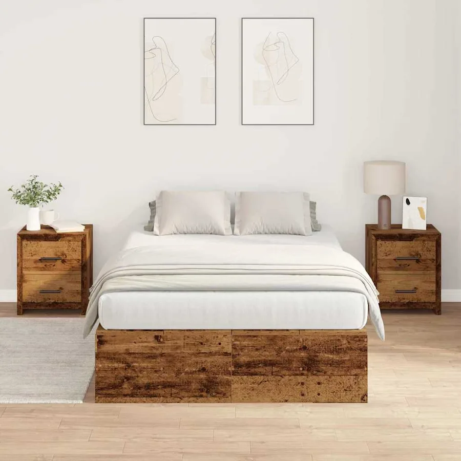 Cadre de lit avec rangement Bois Ancien 120 x 200 cm - 4