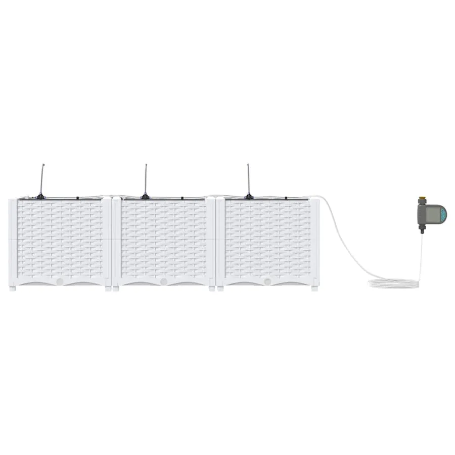 Cache-pot de jardin 3 pc Blanc 120 x 40 x 37,5 cm PP - 6