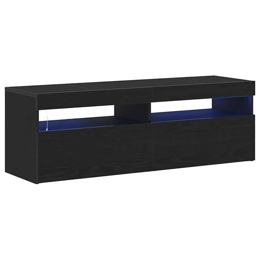 Meuble TV Chêne noir 120 x 35 x 40 cm Bois d'ingénierie - 2