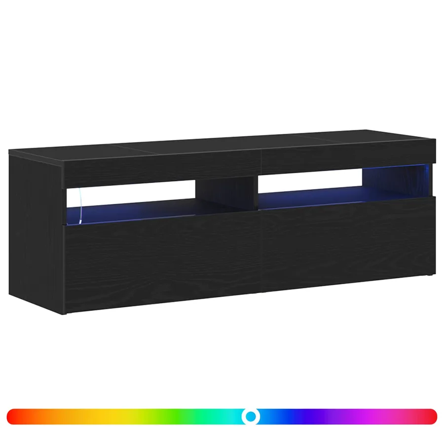 Meuble TV Chêne noir 120 x 35 x 40 cm Bois d'ingénierie - 4