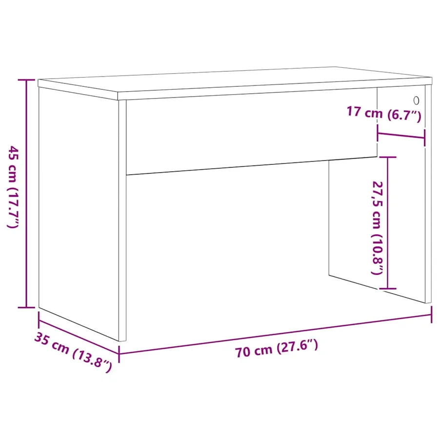 Ensemble de table de maquillage LED avec porte 2 pcs Chêne noir - 19