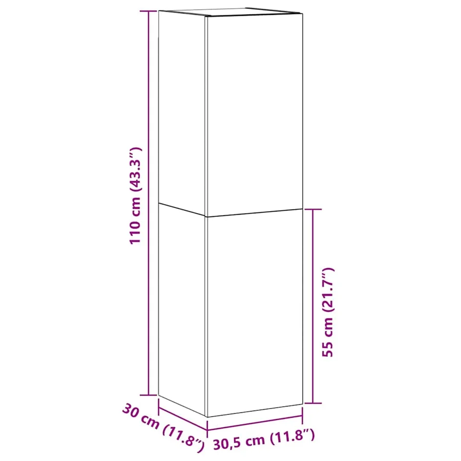 Meuble TV mural Chêne noir 30,5 x 30 x 110 cm Bois d'ingénierie - 13