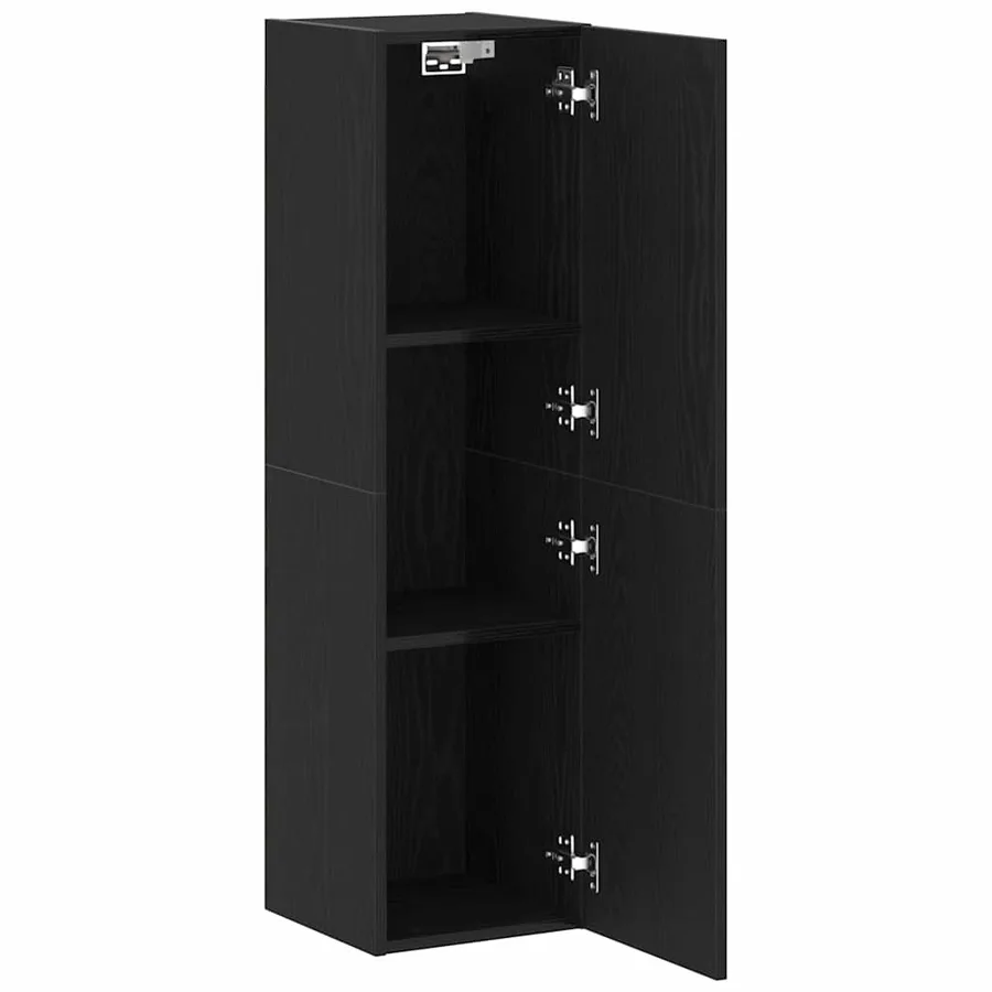 Meuble TV mural Chêne noir 30,5 x 30 x 110 cm Bois d'ingénierie - 2