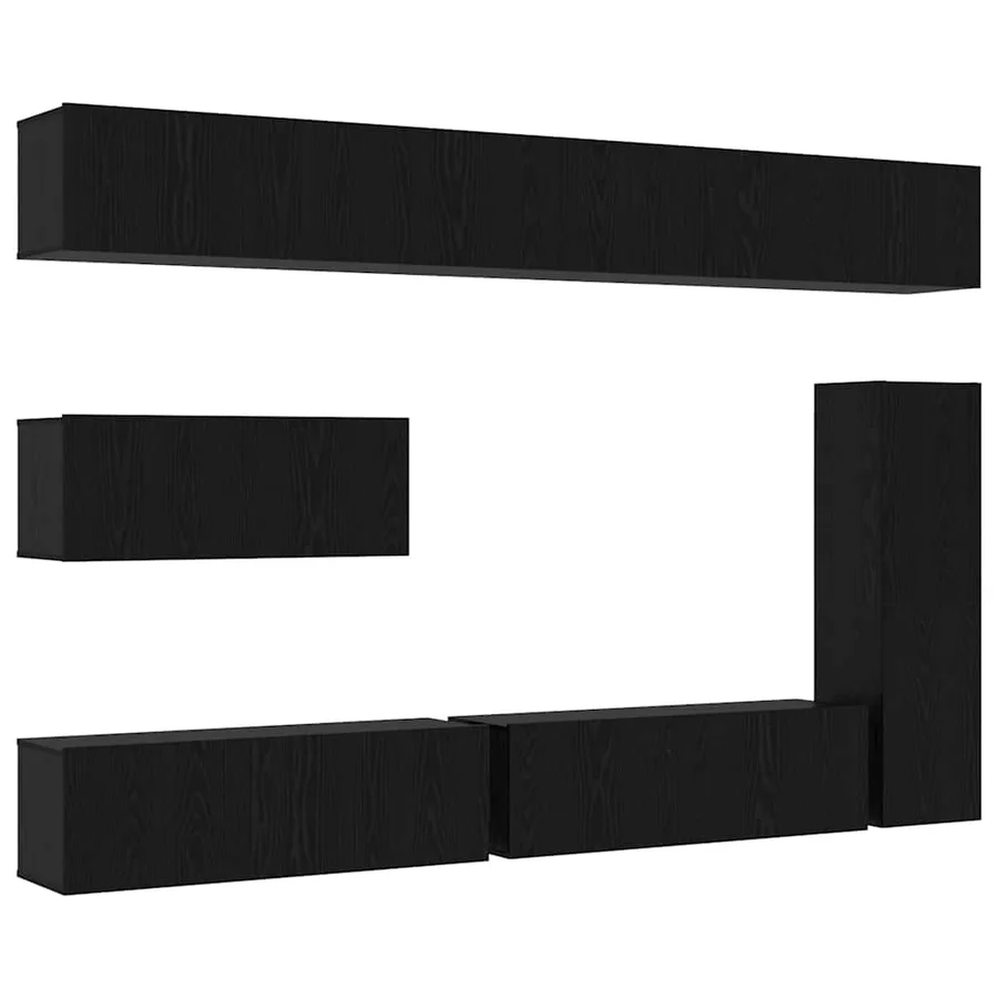 Ensemble meuble TV 7 pcs Chêne noir Bois d'ingénierie - 2