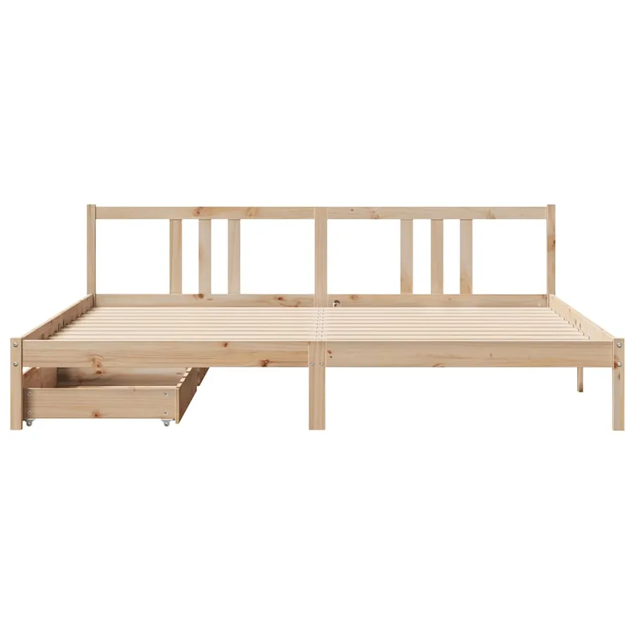 Cadre de lit sans matelas 200x200 cm bois massif de pin - 4