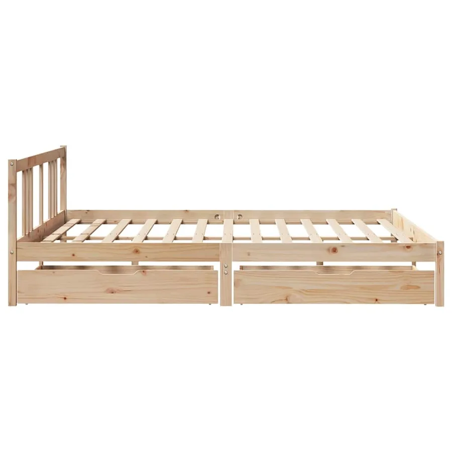 Cadre de lit sans matelas 200x200 cm bois massif de pin - 5